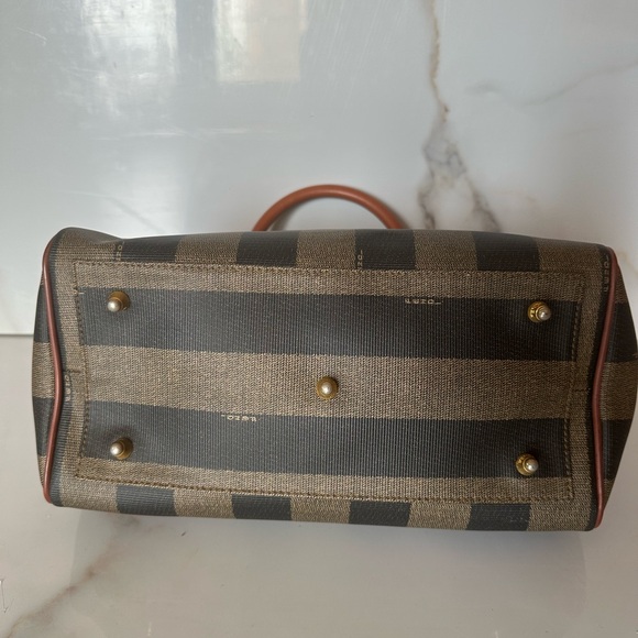 Fendi Vintage Pecan Canvas Coated Boston Bag - Picture 8 of 16
